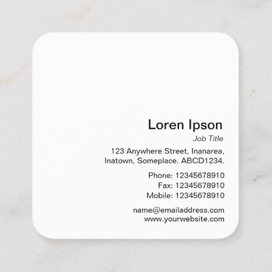 抽象芸術パイ04 – 青#76BCE5 スクエア名刺 (裏面)