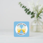 抽象芸術パイ04 – 青#76BCE5 スクエア名刺 (スタンド正面)