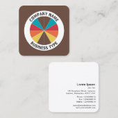 抽象芸術パイ05 – ブラウン#6A493C スクエア名刺 (正面/裏面)