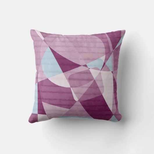 抽象芸術パウダー青と梅模様 クッション (裏面)