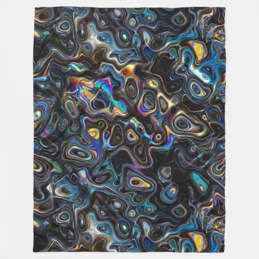 抽象芸術パサイケデリックターン フリースブランケット (正面)