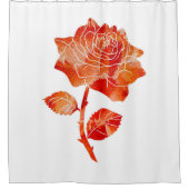 抽象芸術パシオン珊瑚バラ花 シャワーカーテン (正面)