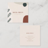 抽象芸術パステモダンルピンク赤面オーガニックシェイプ スクエア名刺 (正面/裏面)