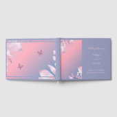 抽象芸術パステルさくらんぼブロッサム結婚桜 ゲストブック (全面)