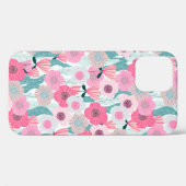 抽象芸術パステルの花模様。美しいピンク色のフロ Case-Mate iPhoneケース (裏面 (横))