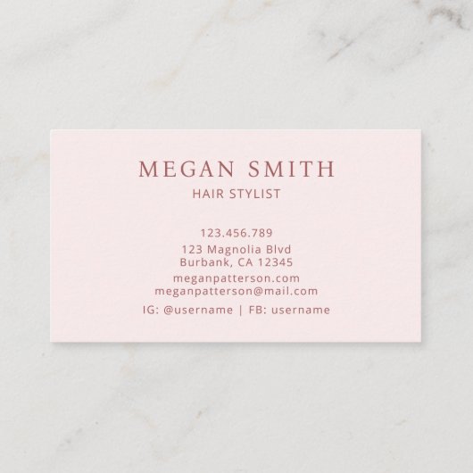 抽象芸術パステルアルコールインクスタイリスト名刺 名刺 (裏面)