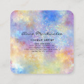 抽象芸術パステルアンドグリッタースパークル スクエア名刺 (裏面)
