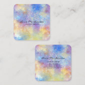 抽象芸術パステルアンドグリッタースパークル スクエア名刺 (正面/裏面)