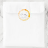 抽象芸術パステルイエローオレンジエイジ誕生日 ラウンドシール (バッグ)