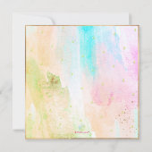 抽象芸術パステルウォーターカラーウェーブズバルミツワー 招待状 (裏面)