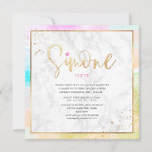 抽象芸術パステルウォーターカラーウェーブズバルミツワー 招待状 (正面)