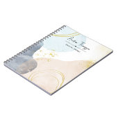 抽象芸術パステルウォーターカラーシェイプゴールドフォイル ノートブック (左側)