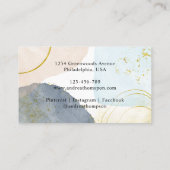 抽象芸術パステルウォーターカラーシェイプゴールドフォイル 名刺 (裏面)