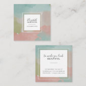 抽象芸術パステルウォーターカラーメイクアップアーティスト スクエア名刺 (正面/裏面)