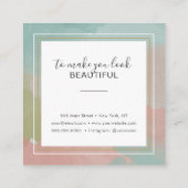 抽象芸術パステルウォーターカラーメイクアップアーティスト スクエア名刺 (裏面)