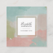 抽象芸術パステルウォーターカラーメイクアップアーティスト スクエア名刺 (正面)