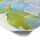 抽象芸術パステルウォーター離れカラー ポスター (角)