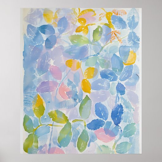 抽象芸術パステルウォーター離れカラー ポスター (正面)