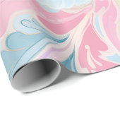 抽象芸術パステルエレガントペイズリーパープルフローラ ラッピングペーパー (ロールコーナー)