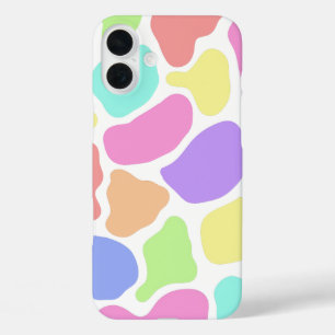 抽象芸術パステルカラー電話ケース（白） iPhone 16 PLUSケース