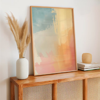 抽象芸術パステルグラデーションカラー ポスター