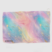 抽象芸術パステルグリッターシームレス模様 ゴルフタオル (横)