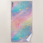 抽象芸術パステルグリッターシームレス模様 ビーチタオル (正面)