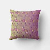 抽象芸術パステルグリーン&ピンクペイズリーフローラ クッション (裏面)