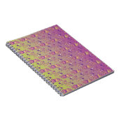 抽象芸術パステルグリーン&ピンクペイズリーフローラ ノートブック (右側)