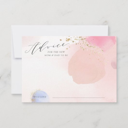 抽象芸術パステルサークルアドバイスカードベビーシャワー 招待状 (正面)