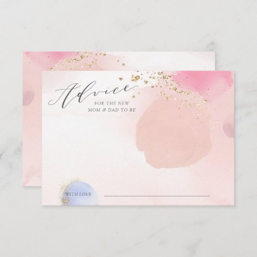 抽象芸術パステルサークルアドバイスカードベビーシャワー 招待状 (正面/裏面)