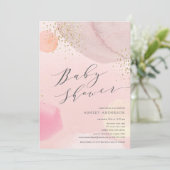 抽象芸術パステルサークルガールベビーシャワー 招待状 (スタンド正面)