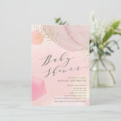 抽象芸術パステルサークル女の子ベビーシャワーの招待 招待状 (スタンド正面)