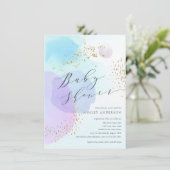 抽象芸術パステルサークル男の子ベビーシャワー招待状 招待状 (スタンド正面)