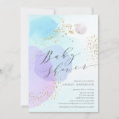 抽象芸術パステルサークル男の子ベビーシャワー招待状 招待状 (正面)