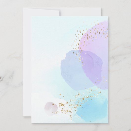 抽象芸術パステルサークル男の子ベビーシャワー招待状 招待状 (裏面)