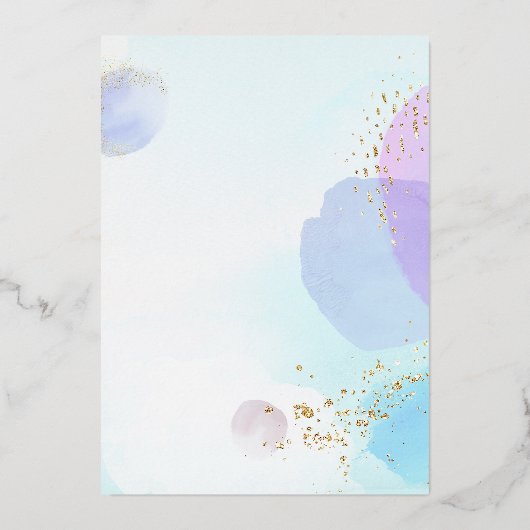 抽象芸術パステルサークル箔ブライダルシャワー箔 箔招待状 (裏面)