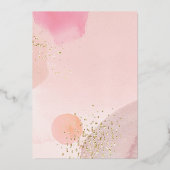 抽象芸術パステルサークル箔ベビーシャワールインビ 箔招待状 (裏面)