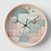 抽象芸術パステルジオメトリックウォールクロック 壁時計 (正面)