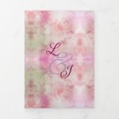 抽象芸術パステルスプリングタイ結婚ム 三つ折り招待状 (カバー)
