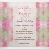 抽象芸術パステルスプリングタイ結婚ム 三つ折り招待状 (内部中)