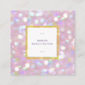 *~*抽象芸術パステルダスティバララベンダー《写真》ぼけ味ドット スクエア名刺 (正面)