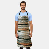 抽象芸術パステルトーンカラーニュートラルジオ染色メラ エプロン (着用した状態)