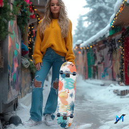 抽象芸術パステルバーストウィーコンテンポラリート スケートボード