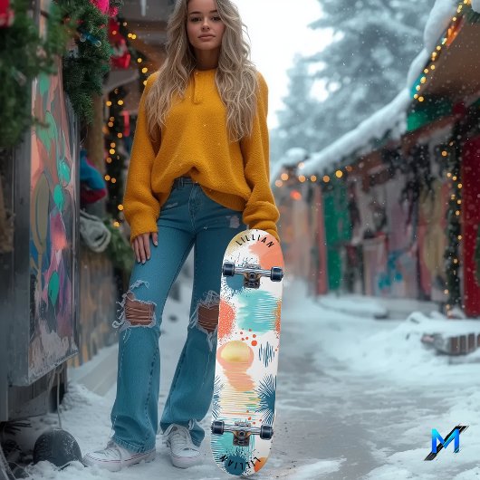 抽象芸術パステルバーストウィーコンテンポラリート スケートボード