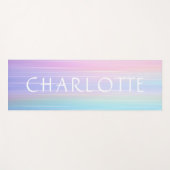 抽象芸術パステルパタパーソナライズされたーン名 ヨガマット (正面(横))