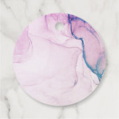 抽象芸術パステルパープルブルーティール(緑がかった色)anyエージ誕生日 フェイバータグ (裏面)