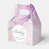 抽象芸術パステルパープルブルーティール（緑がかった色）anyエージ誕生日 フェイバーボックス (裏面サイド)