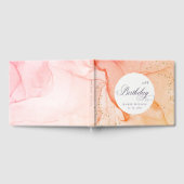 抽象芸術パステルピンクオレンジエイジ誕生日 ゲストブック (全面)