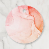 抽象芸術パステルピンクオレンジエイジ誕生日 フェイバータグ (裏面)